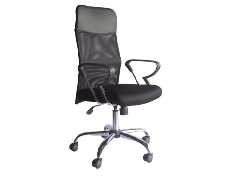 SILLON EJECUTIVO RESPALDO MALLA BASE CROMADA