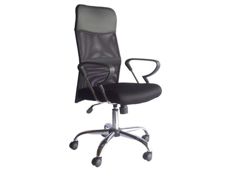 SILLON EJECUTIVO RESPALDO MALLA BASE CROMADA 63-ANJ-4007-MA