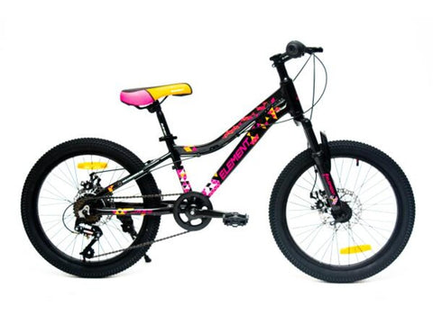 BICICLETA ELEMENT JR 20 NIÑA 7V NEGRO/FUCSIA