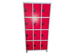 LOCKER 12 COMPARTIMENTOS ROJO/BEIGE