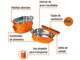 LONCHERA TERMICA TRUPER CON 3 NIVELES ACERO INOX