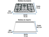 PLANTILLA GAS FOSET PAE-755GA  5Q ACERO INOX