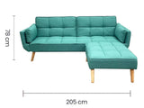 SOFA CAMA TAIKE SA-4305 CON PIECERO LINO TURQUESA