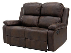 SOFA DOBLE RECLINABLE MICROCUERO CAFE OSCURO SA-4248