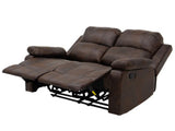 SOFA DOBLE RECLINABLE MICROCUERO CAFE OSCURO SA-4248