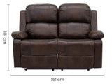 SOFA DOBLE RECLINABLE MICROCUERO CAFE OSCURO SA-4248