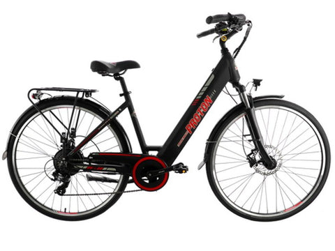 BICICLETA 700 CITY ELECTRICA PROTON 350W NEGRO/ROJO